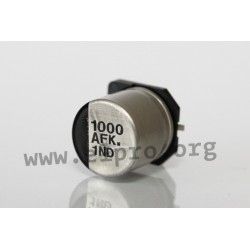 EEEFH0J101XL, Panasonic electrolytic capacitors, SMD, 105°, low ESR, 2000h, FK and FH series