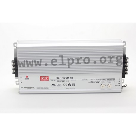 HEP-1000-48, Mean Well switching power supplies, 1000W, for harsh environments, HEP-1000 series