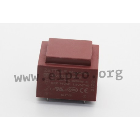 BV302S06015, Zettler PCB transformers, 1,5VA, EI 30