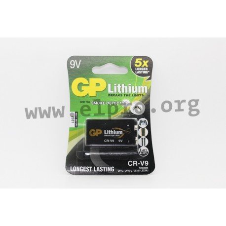 070CR9VC1, GP Batteries Lithium-Mangandioxid-Batterien, 3V/9V, GPCR Serie