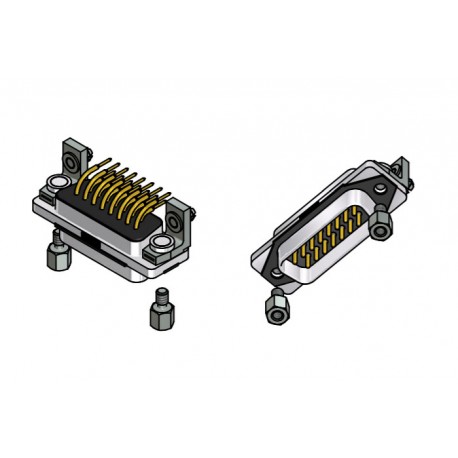 15-006553, Conec pin strips, IP67, snap-in, soldering pins, angled, 15-006SlimCon series