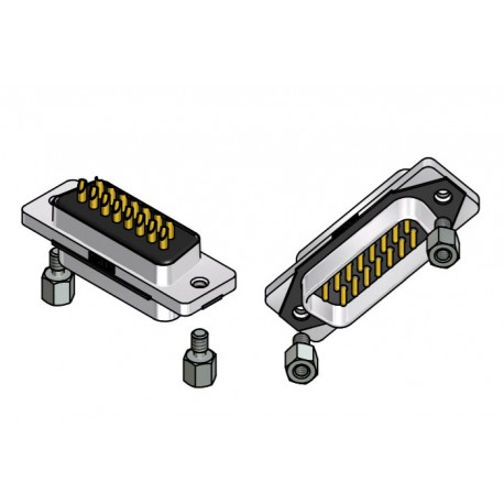 15-006353, Conec pin strips, IP67, solder bucket, straight, 15-006SlimCon series