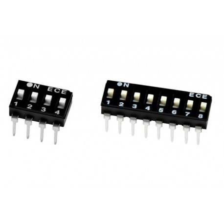 EAM104EZ, ECE IC DIL switches, stackable, pitch 2,54mm, EAM series