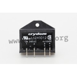 LS240D12, Crydom solid state relays, 8 to 12A, 280V, thyristor output, SIL housing, LS series