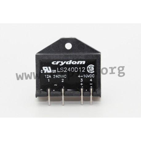 LS240D12, Crydom solid state relays, 8 to 12A, 280V, thyristor output, SIL housing, LS series