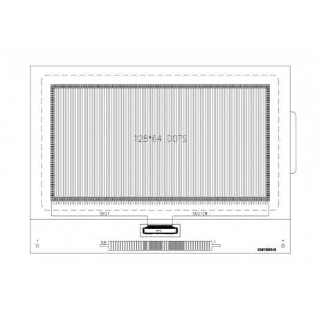 DEM128064N1SBH-PW-N, Display Elektronik STN-LCD-Anzeigen, 128x64