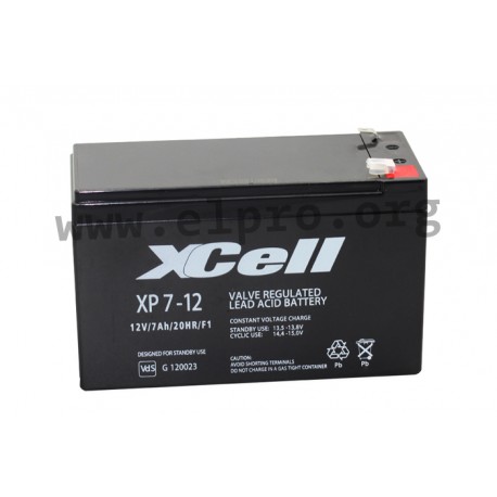 XP7-12, XCELL Blei-Akkumulatoren, 12 Volt, XP Serie