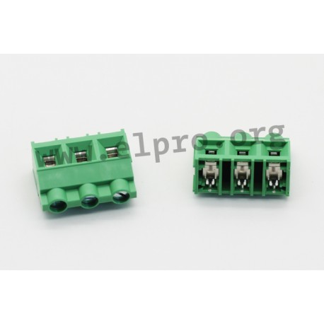 DG636-9.52-03P-14-00AH, Degson terminal blocks, pitch 9,52mm, 32A, 1000V, screw-cage clamp principle, DG636-9.52 series