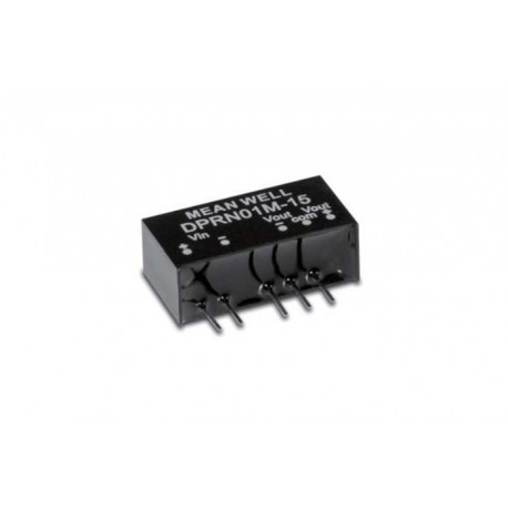DPRN01L-15, Mean Well DC/DC converters, 1W, SIL6 housing, SPRN01 and DPRN01 series