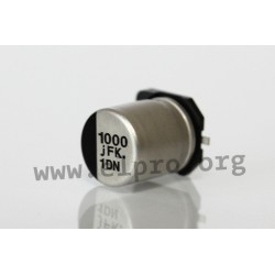 EEEFK0J101AP, Panasonic electrolytic capacitors, SMD, 105°, reflow, low ESR, 2000h, FK series