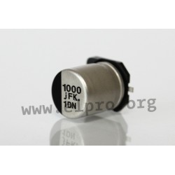 EEEFK0J221AP, Panasonic electrolytic capacitors, SMD, 105°, reflow, low ESR, 2000h, FK series