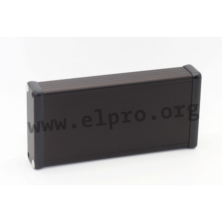 1455J1601BK, Hammond Alu-Profilgehäuse, mit Alu-Endplatten, 1455 Serie