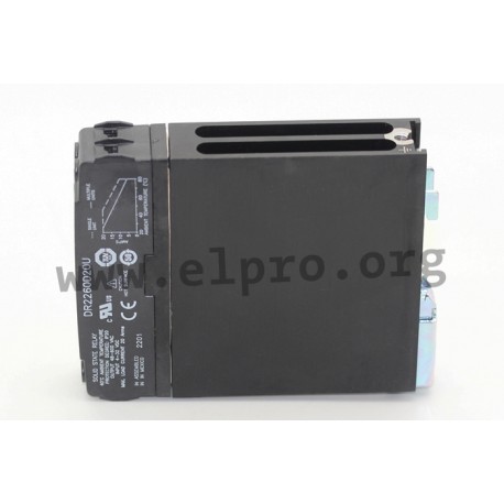 DR2260D20U, Crydom solid state relays, 20 to 35A, 600V, thyristor output, DIN rail, DR22 series