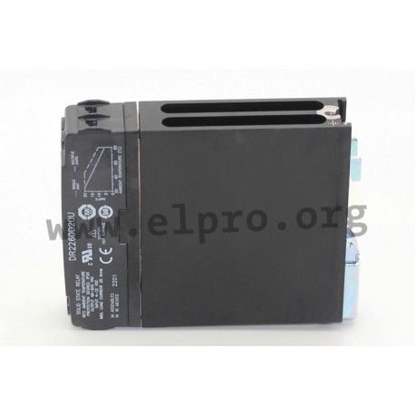DR2260A20U, Crydom solid state relays, 20 to 35A, 600V, thyristor output, DIN rail, DR22 series
