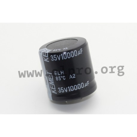 ELH109M050AS5AA, Jamicon and Kemet electrolytic capacitors, radial, pitch 10mm, Snap-In, 85°C, ELH/LP/LS series