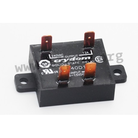 EZ240D12S, Sensata/Crydom solid state relays, 12A, 280V, thyristor output, AC voltage, panel mount, EZ series