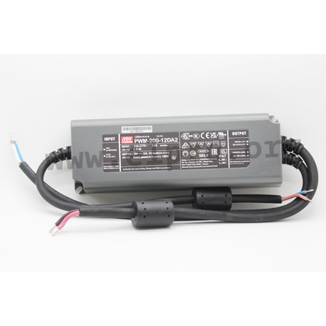 PWM-200-36DA2, Mean Well LED drivers, 200W, IP67, PWM output voltage, DALI 2.0 interface, PWM-200 series