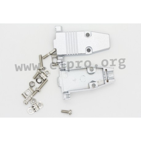 AGP 09 G-METALL, Assmann D-sub backshells, metal, straight cable outlet, AGP series