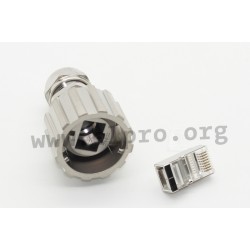 17-101794, Conec RJ45 cable connectors, IP67, Cat5e and Cat 6a, IDC terminal, 17-10 and 17-15 series