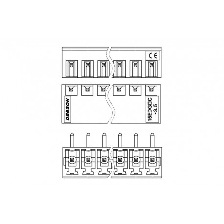 15EDGRC-3.5-02P-14-00A(H), Degson Wannen-Stiftleisten, RM3,5, 7A, 250V, 90°, 15EDGVC-3.5 und 15EDGRC-3.5 Serie