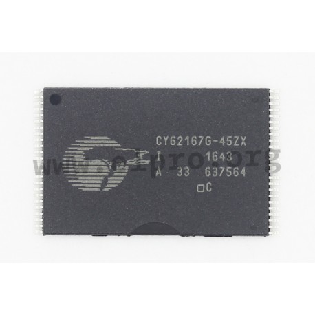 CY62167G-45ZXI, Cypress low power SRAMs, 5V, CY62 series