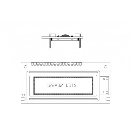 DEM122032A1SYH-LY, Display Elektronik STN-LCD-Anzeigen, 122x32