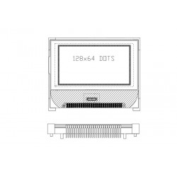 DEM128064O1FGH-PW, Display Elektronik FSTN-LCD-Anzeigen, 128x64