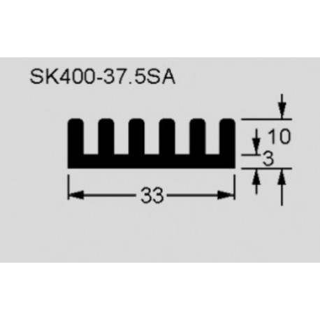 SK400-37,5SA, Fischer SMD-Kühlkörper, SK Serie