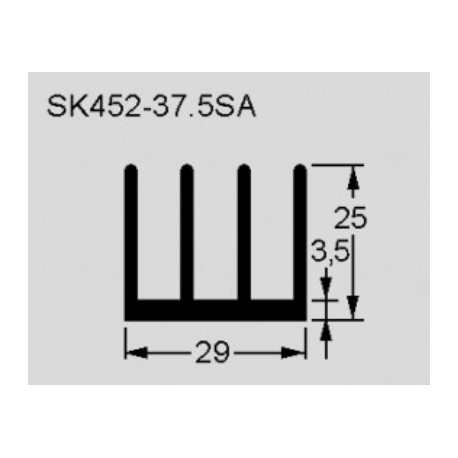 SK452-37,5SA, Fischer SMD-Kühlkörper, SK Serie