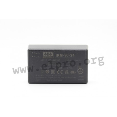 IRM-90-24, Mean Well AC/DC converters, 90W, PCB, 3,43"x2,05", IRM-90 series