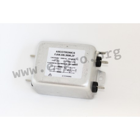 F.AM.DB.3600.ZF, Arcotronics RFI filters, with faston plug terminal
