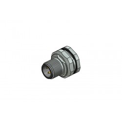 43-02297, Conec panel connectors, with mounting flanges, screw locking, SAL M12x1 series