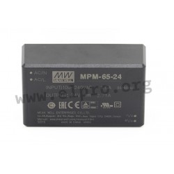 MPM-65-24, Mean Well switching power supplies, 65W, for medical technology, PCB, MPM-65 series