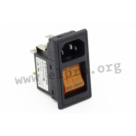 3-107-924, Schurter IEC-Kaltgeräteeinbaustecker, 70°C, mit Schalter, DG11 Serie