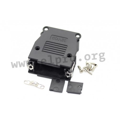 16-001820, Conec D-sub backshells, plastic, snap-in, 16-0017 and 16-0018 series