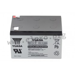 REC14-12, Yuasa lead-acid batteries, 12 volts, RE/REC/REW series
