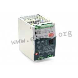 DRS-240-12, Mean Well DIN rail battery chargers, 240W, UPS function, DRS-240 series