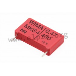 MKS4J041006B00KSSD, Wima MKT capacitors, pitch 7,5 to 37,5mm, MKS 4 series