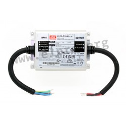 XLG-20-H, Mean Well LED switching power supplies, 20W, IP67, constant current, PFC, XLG-20 series