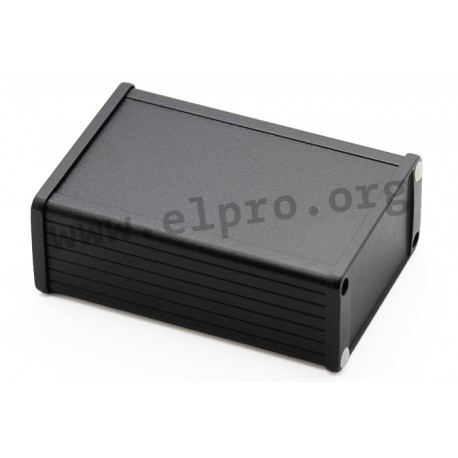 1457K1201BK, Hammond diecast extruded aluminium enclosures, IP65, with aluminium end panels, 1457 series