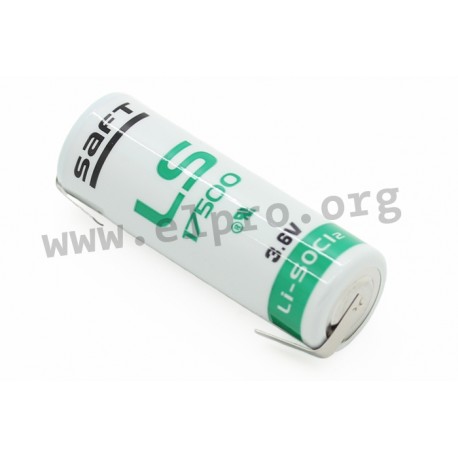 LS-17500-CNR, Saft lithium thionyl chloride batteries, 3,6V, LS and LSH series