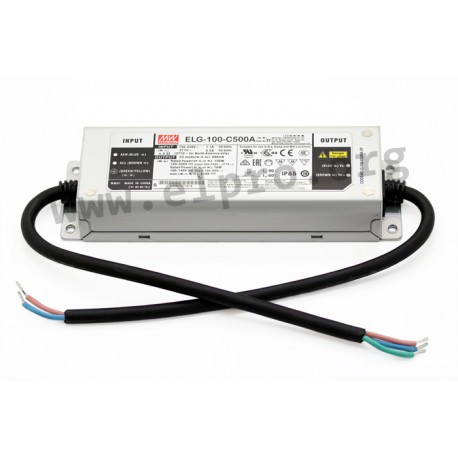 ELG-100-C350A-3Y, Mean Well LED drivers, 100W, IP65, constant current, adjustable, protective earth conductor (PE), ELG-100-C se