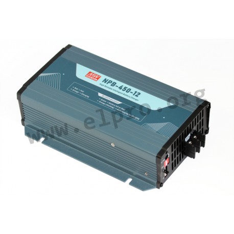 NPB-450-12, Mean Well external battery chargers, 450W, for lead-acid and Li-ion batteries, NPB-450 series