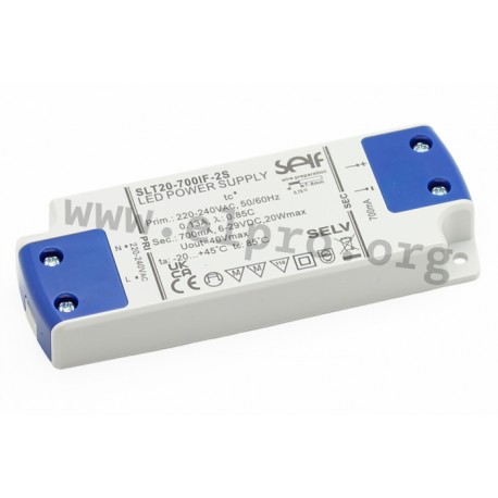 SLT20-700IF-2S, Self LED drivers, 20W, IP20, constant current, SLT20-IF-2S series