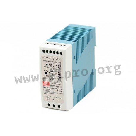 MDR-40-48, Mean Well DIN rail switching power supplies, 40W, MDR-40 series