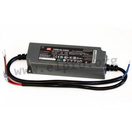 PWM-60-24KN, Mean Well LED drivers, 60W, KNX standard, PWM output voltage, PWM-60-KN series