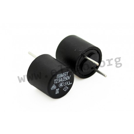 0034.6616, Schurter miniature fuse links, time lag, radial, short and long terminals, MST250 series