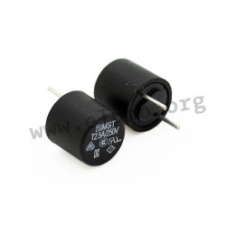 0034.6617, Schurter miniature fuse links, time lag, radial, short and long terminals, MST250 series