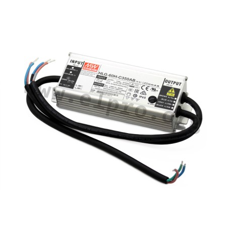 HLG-60H-C350AB, Mean Well LED-Schaltnetzteile, 70W, IP65, Konstantstrom, dimmbar, einstellbar, HLG-60H-C Serie