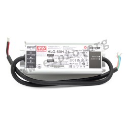 HLG-60H-15, Mean Well LED drivers, 60W, IP67, CV and CC (mixed mode), fixed preset, HLG-60H series